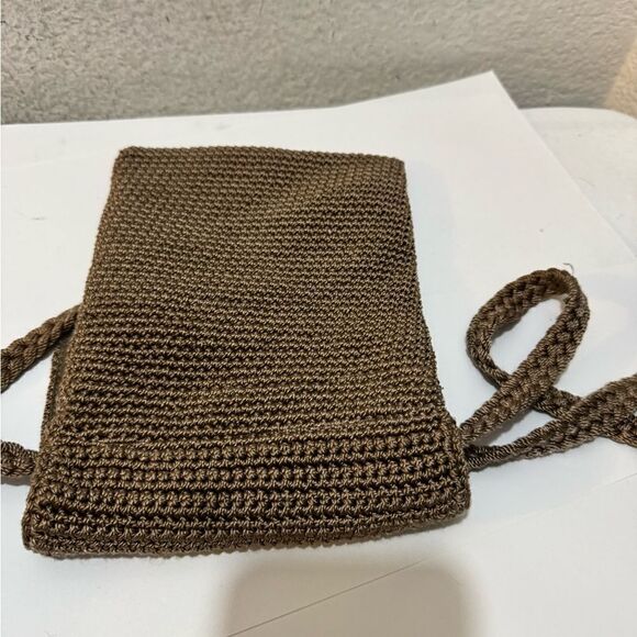 The Sak (Stone/Taupe) Open Knit Front Flap Crossbody Travel Bag - Picture 4 of 10